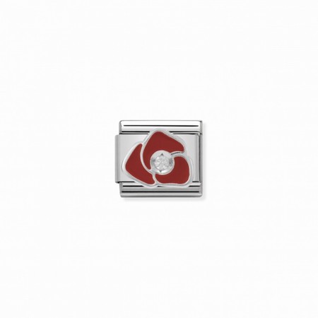 Nomination Silver Red Rose with CZ Composable Charm